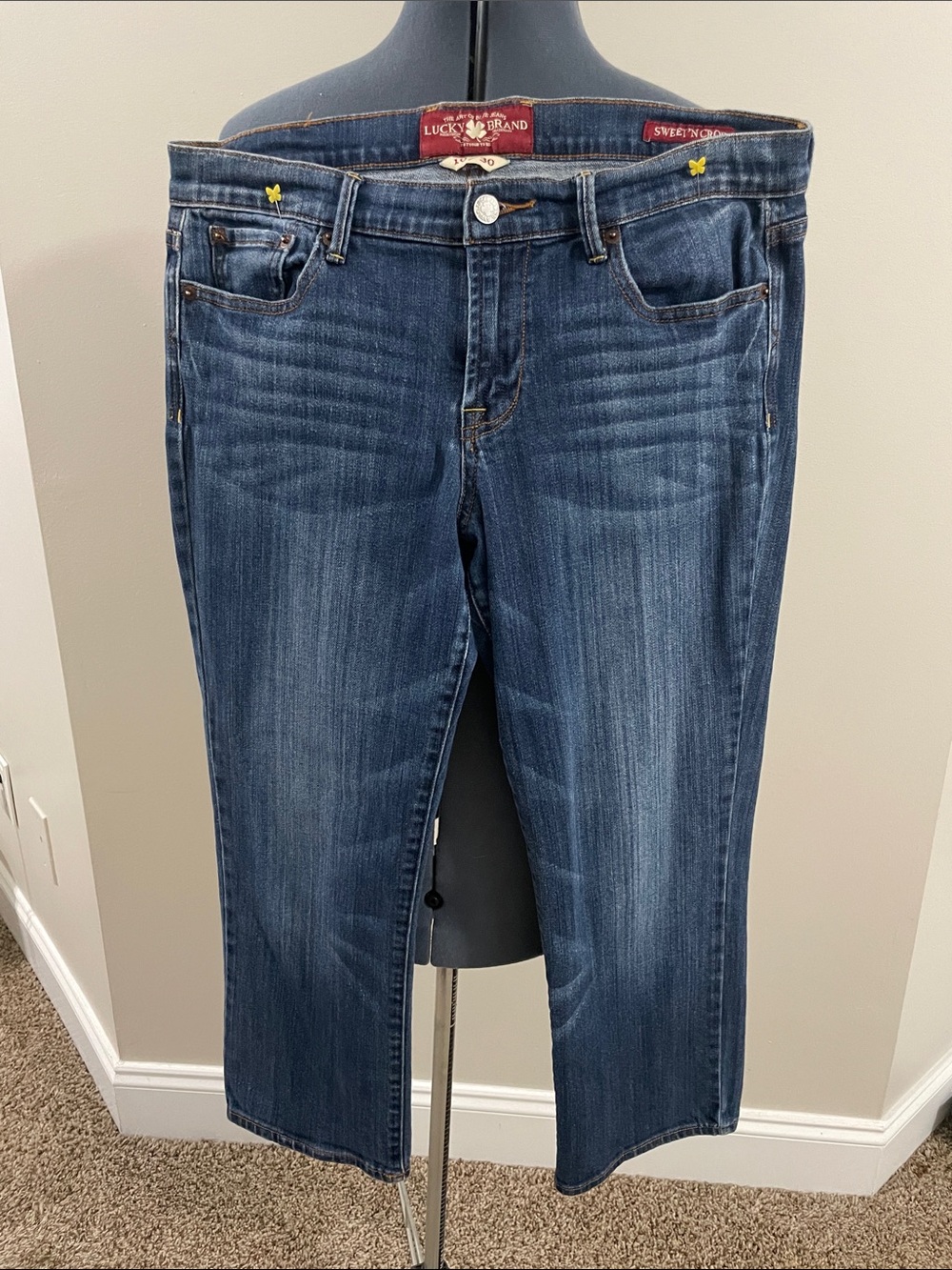 Lucky Brand Women's Dark Indigo Cropped Straight Jeans